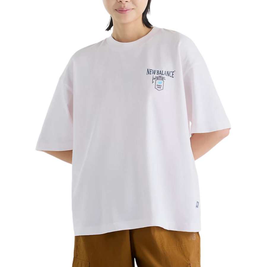 New Balance New Balance T Shirts Women's Pink Salt Crew Neck Moderate