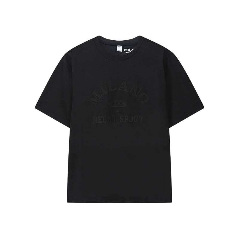 FILA X MOLANDI MILANO T Shirts Men's Jet Black Crew Neck Moderate