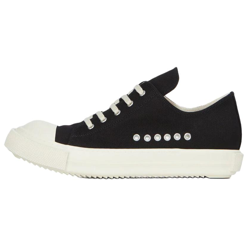 Rick Owens DRKSHDW TEMPLE Extreme Low top Canvas Shoes 3.5cm Men's Black