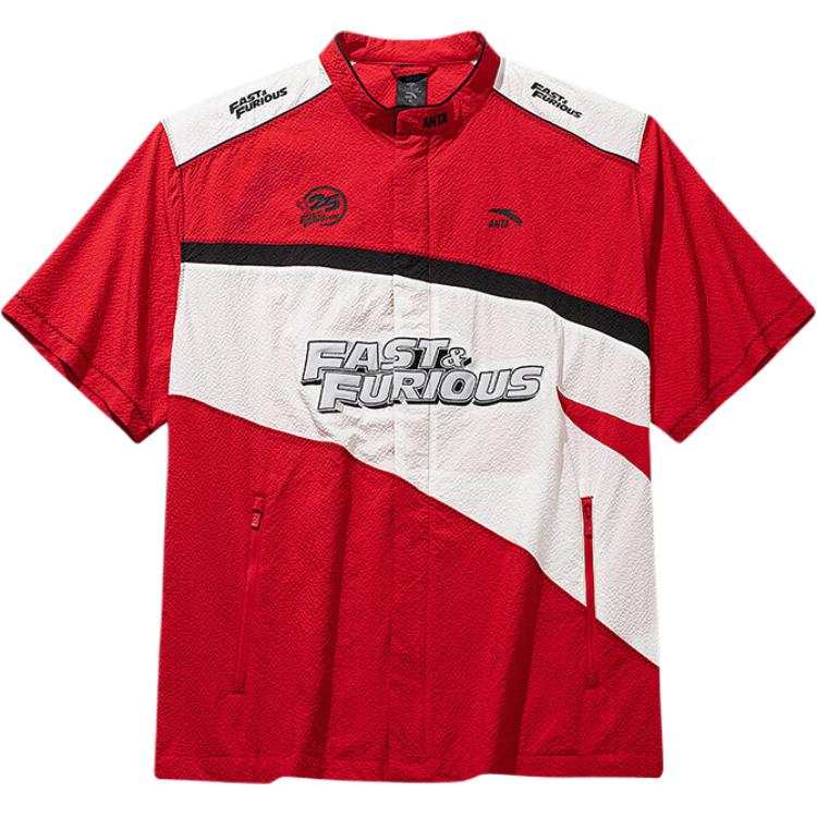ANTA Life Collection Shirts Unisex Flaming Red/Ivory White Stand Collar Moderate