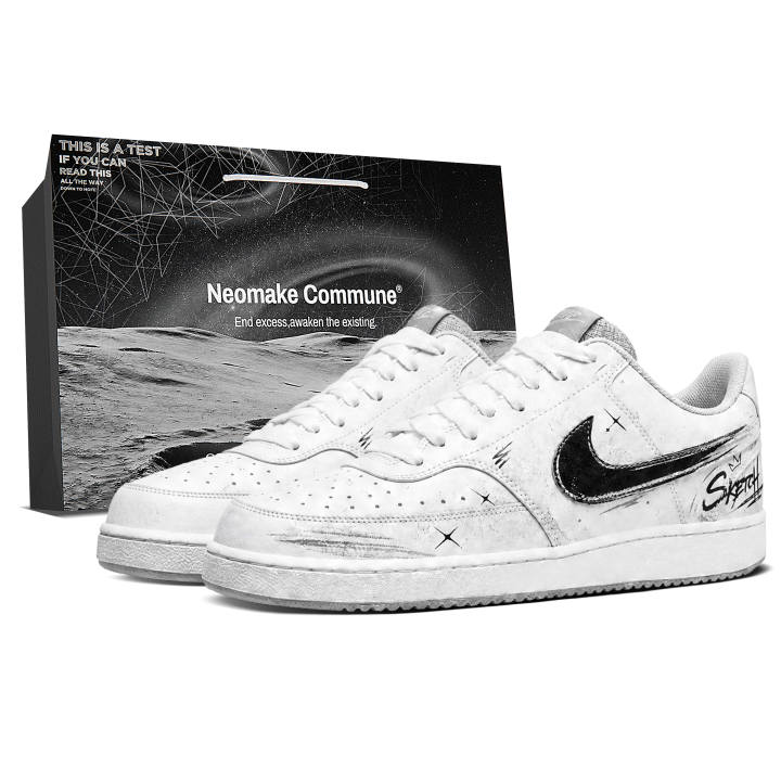 Nike Nike Court Vision 1 Skateboard Shoes Men's Low Top Black/White/Gray