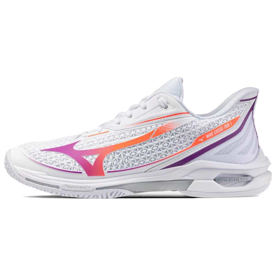 Mizuno Wave Exceed Tour 7 Tennis Shoes Women's Low Top White/Purple/Orange