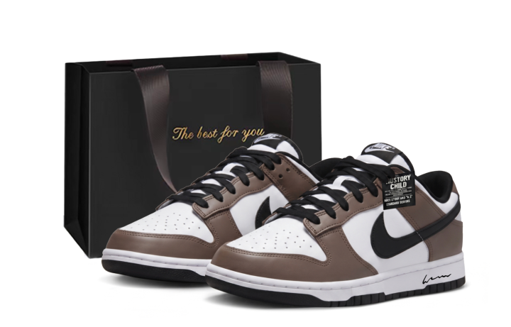 Nike Nike Dunk Skateboard Shoes Unisex Low Top White Brown