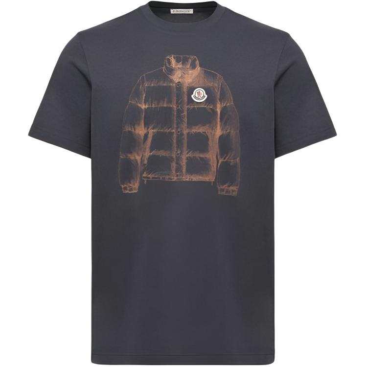 Moncler FW26 T Shirts Men's Navy Crew Neck Moderate Straight Fit