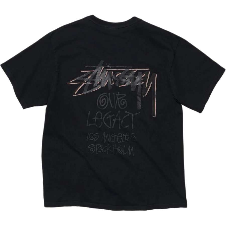 Stussy X OUR LEGACY OUR LEGACY T Shirts Unisex Black Crew Neck Moderate Straight Fit