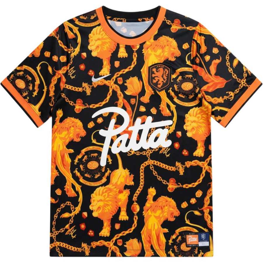 Nike Nike X Patta T Shirts Unisex Black/Orange Crew Neck