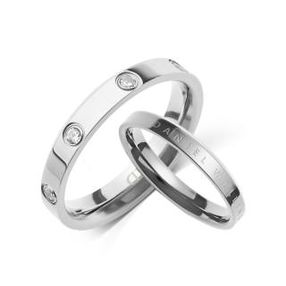 DW/DanielWellington Daniel Wellington Synthetic Cubic Zirconia Alloy Rings Unisex Starlight Silver