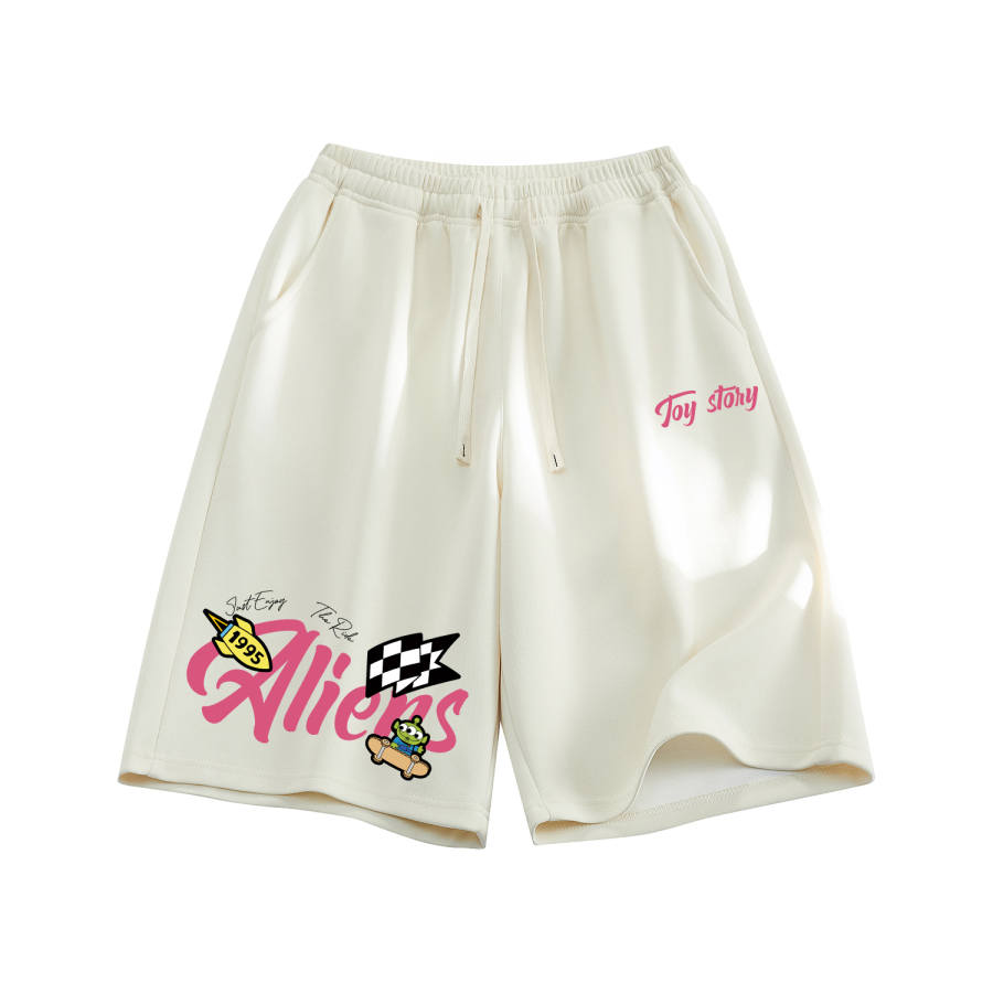 Disney Casual Shorts Unisex Thin Straight Fit Pants