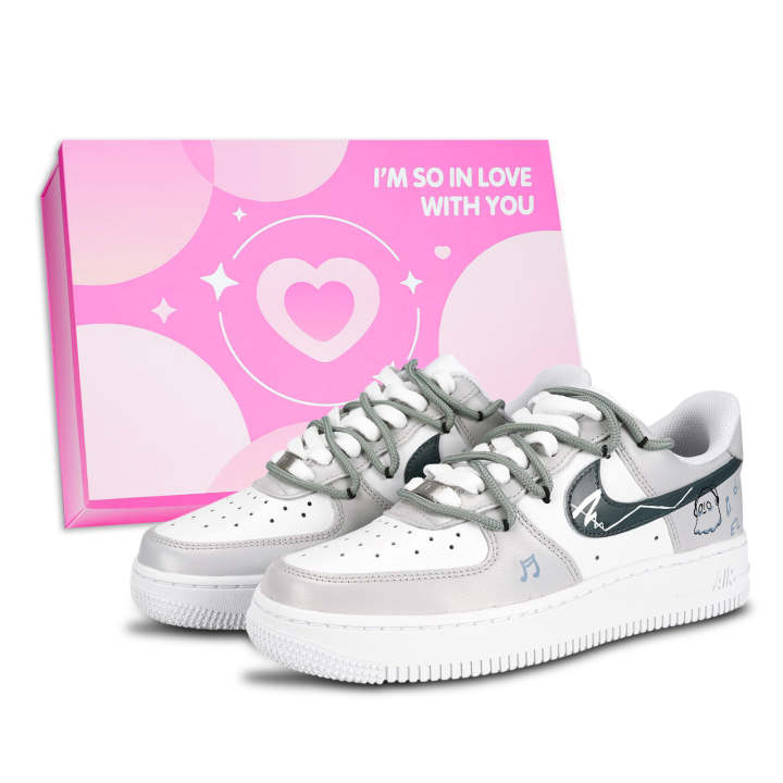 Nike Nike Air Force 1 Skateboard Shoes Unisex Low Top White/Gray/Blue