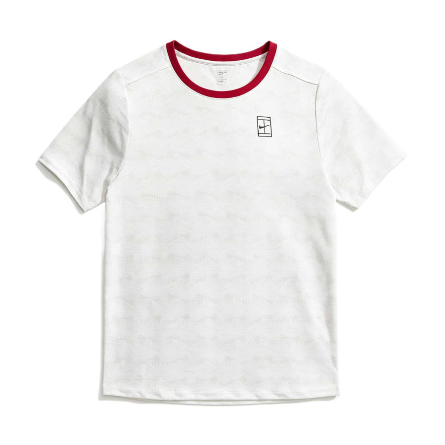 Nike Nike Court Advantage Tennis Tops Men's Light Bone/Bright Red/Black Crew Neck Moderate