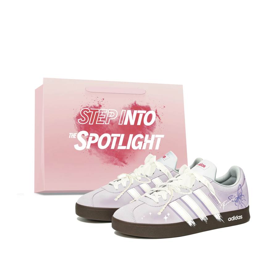 Adidas Adidas VL COURT 2.0 Skateboard Shoes Unisex Low Top White Purple