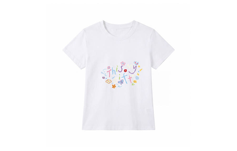 F426 T Shirts Women's White Crew Neck Thin Straight Fit