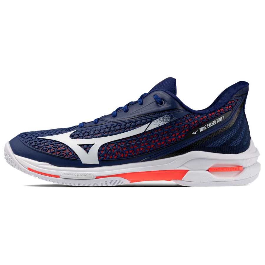 Mizuno Wave Exceed Tour 7 Tennis Shoes Men's Low Top Dark Blue/White/Orange