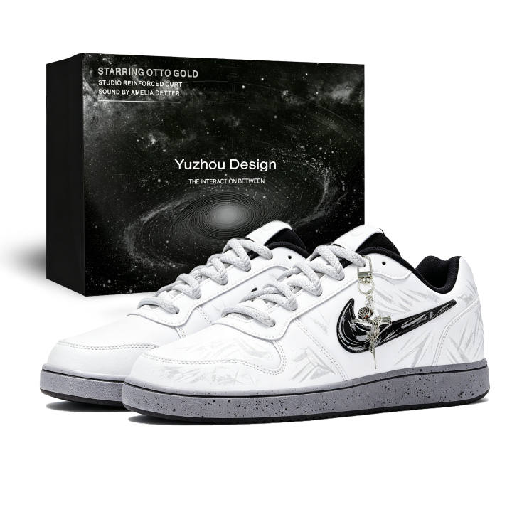 Nike Nike EBERNON Skateboard Shoes Men's Low Top White Black Gray Silver Contrast