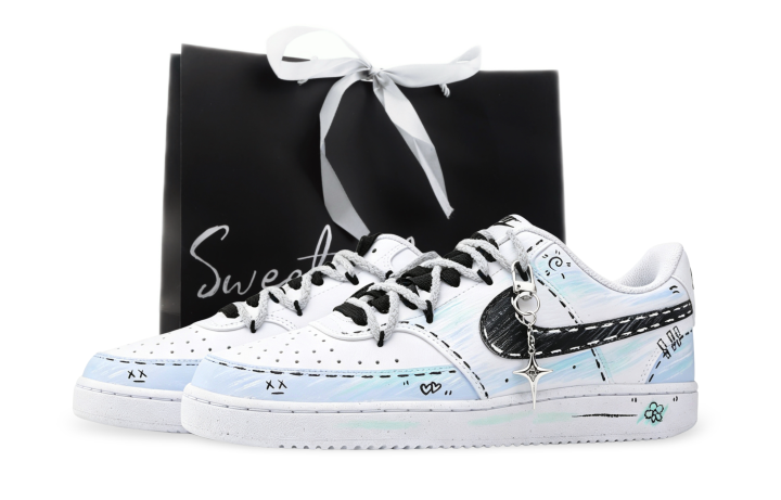 Nike Nike Court Vision 1 Skateboard Shoes Men's Low Top White/Blue
