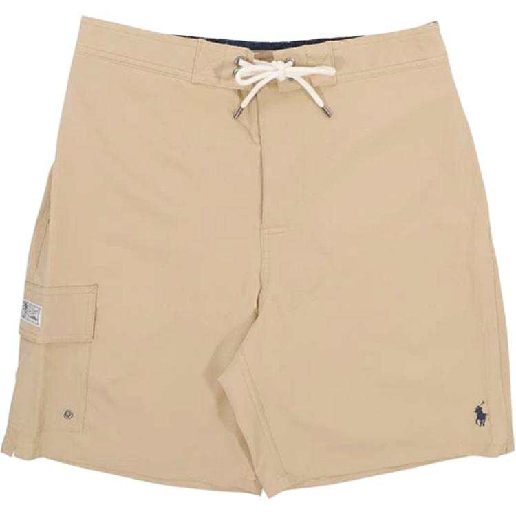 Polo Ralph Lauren Swimming Shorts Men's Beige Moderate Square Leg Swim Trunks