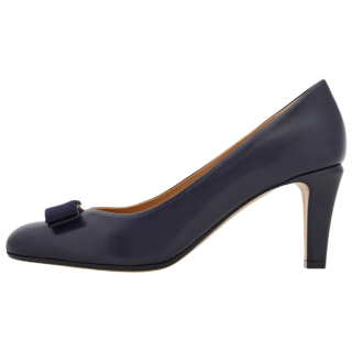 Ferragamo Vara High Heels Women's Low Top Dark Blue