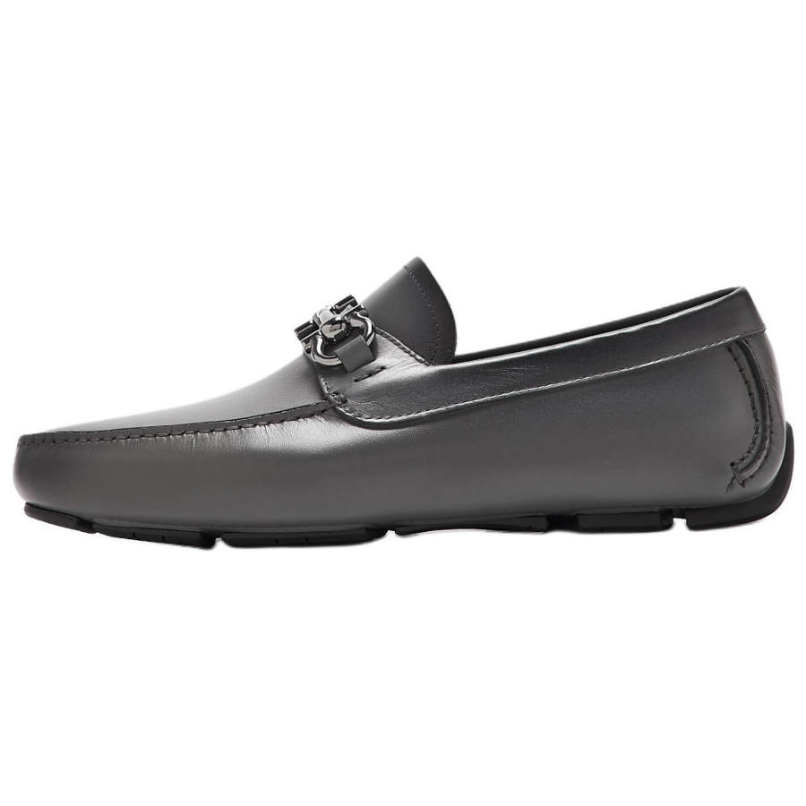 Ferragamo FERRAGAMO Gancini Loafers Men's Gray