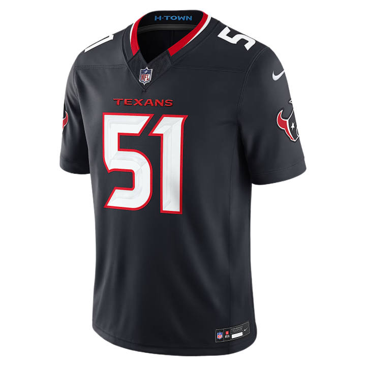 Nike Nike NFL Rugby Jerseys Men's Marine Blue V Neck Moderate