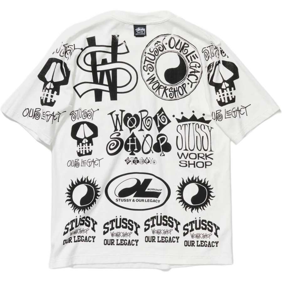 Stussy X OUR LEGACY OUR LEGACY T Shirts Unisex White Crew Neck