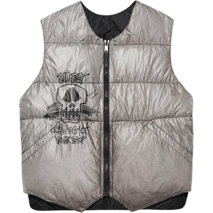 Stussy X OUR LEGACY OUR LEGACY Down Vests Unisex Gray Crew Neck Moderate Other