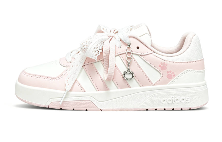 Adidas Adidas COURTBEAT Skateboard Shoes Women's Low Top Pink White