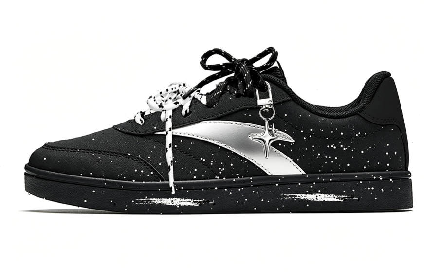 ANTA Active Skateboard Shoes Unisex Low Top Black, White, Silver
