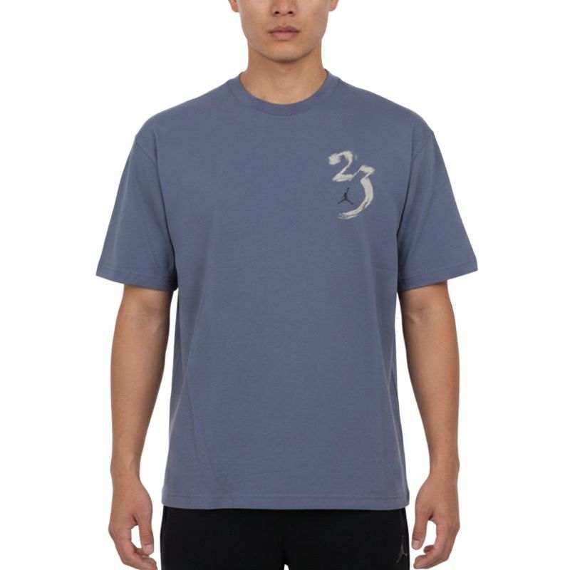 Jordan Jordan T Shirts Men's Dusty Blue Crew Neck Moderate Straight Fit