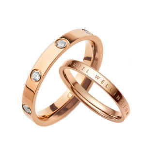 DW/DanielWellington Daniel Wellington Synthetic Cubic Zirconia Alloy Karat Gold Coating Layer Rings Unisex Rose Gold