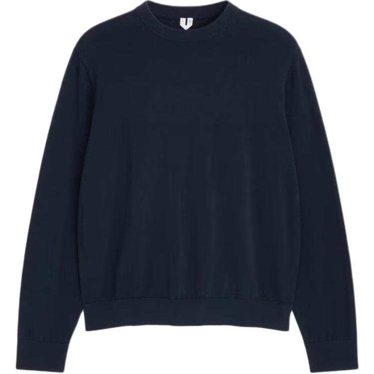 ARKET Sweatshirts Men's Dark Blue Crew Neck Thin
