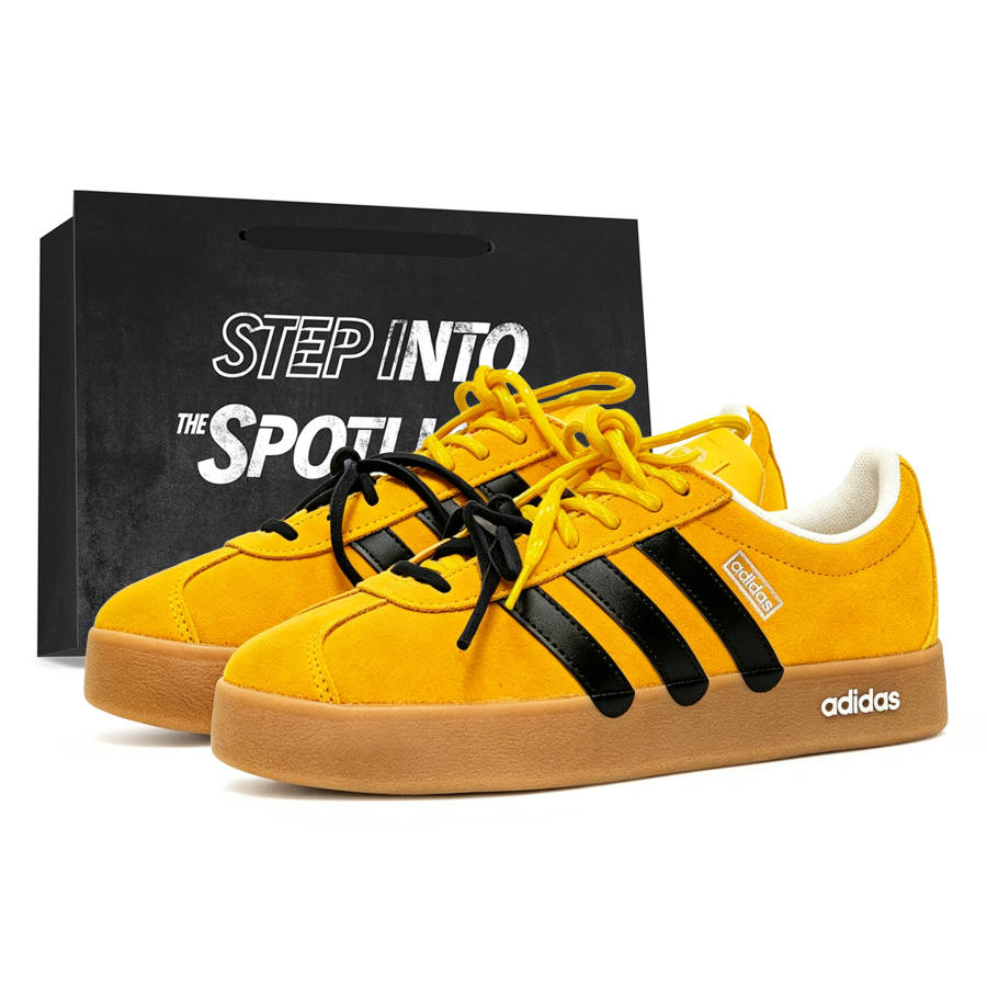 Adidas Adidas Vl Court Classic German Army Trainers Unisex Low Top Yellow/Black
