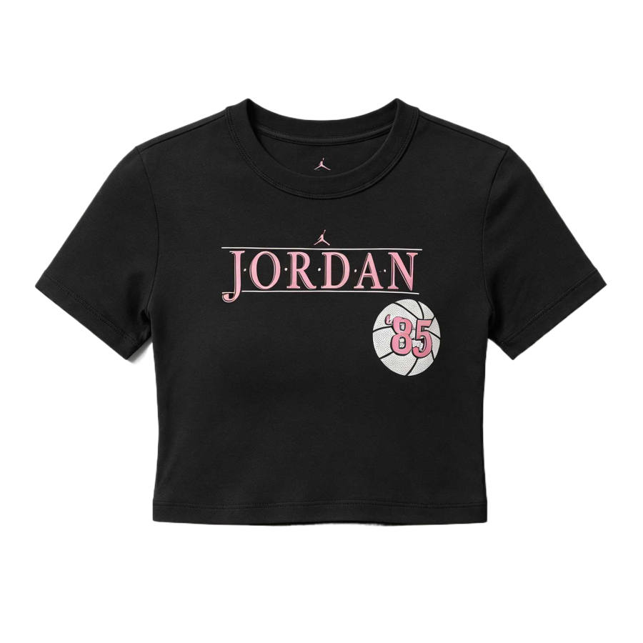 Jordan Jordan T Shirts Women's Black/Black Crew Neck Moderate