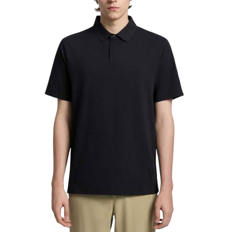 SALOMON Polo Shirts Men's Pitch Black Polo Collar Moderate Straight Fit