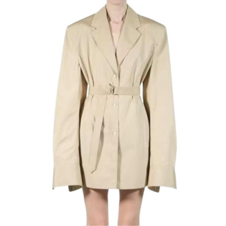 PRADA PRADA Trench Coats Women's Beige Lapel Moderate Other