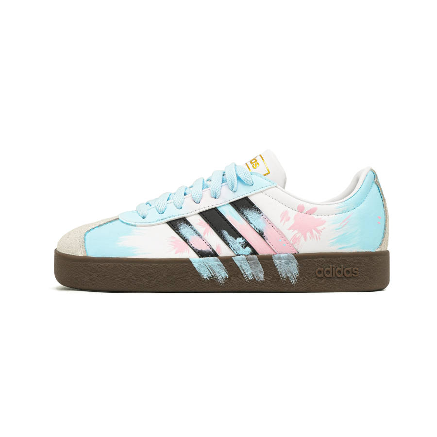 Adidas Adidas VL COURT 2.0 Skateboard Shoes Unisex Low Top Pink Blue