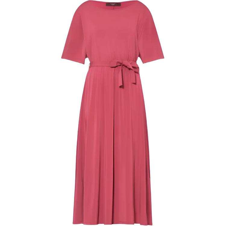 WEEKEND MaxMara Short Sleeved Dresses Women's Pink Crew Neck Moderate Long Skirt Other