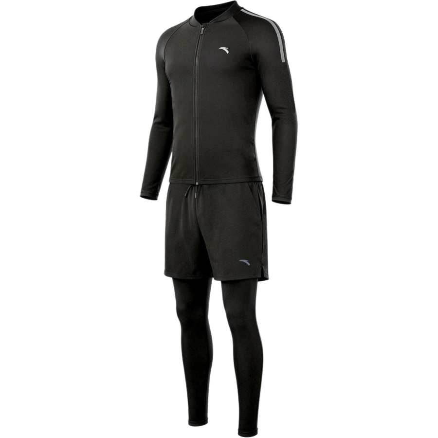 ANTA Men's Swimwear Men's Black Square Leg Swim Trunks