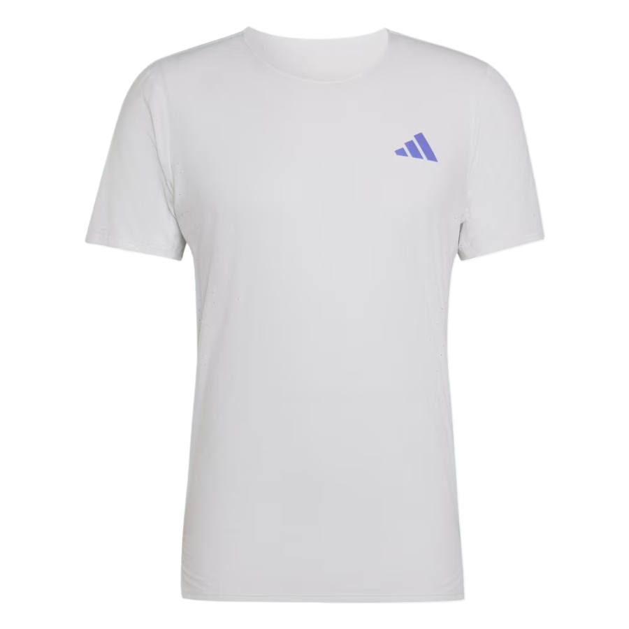 Adidas Adidas Running T Shirts Men's White/Sun Purple Crew Neck