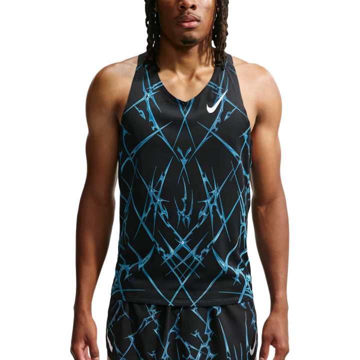Nike Nike AEROSWIFT Running Tank Tops Men's Black/White Moderate