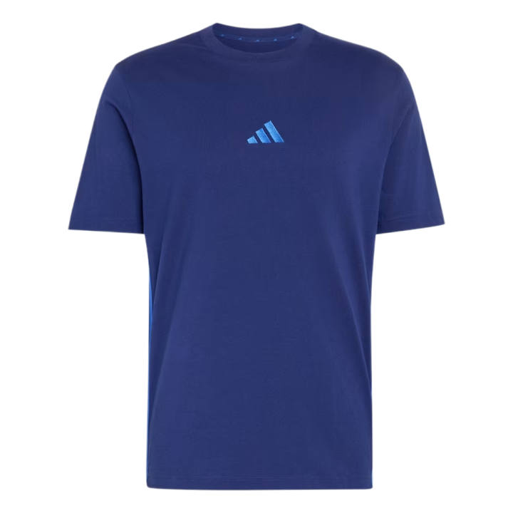 Adidas Adidas ESSENTIALS T Shirts Men's Dark Blue/Royal Blue Crew Neck Moderate