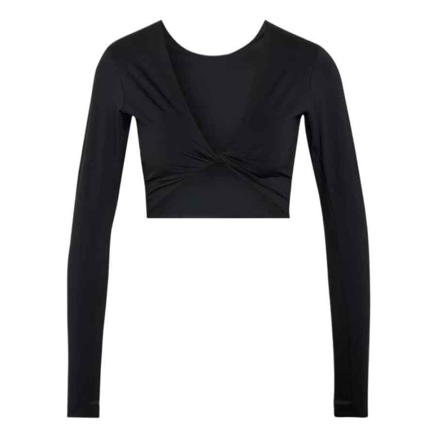 Adidas Adidas Fitness Clothing Women's Black V Neck Moderate