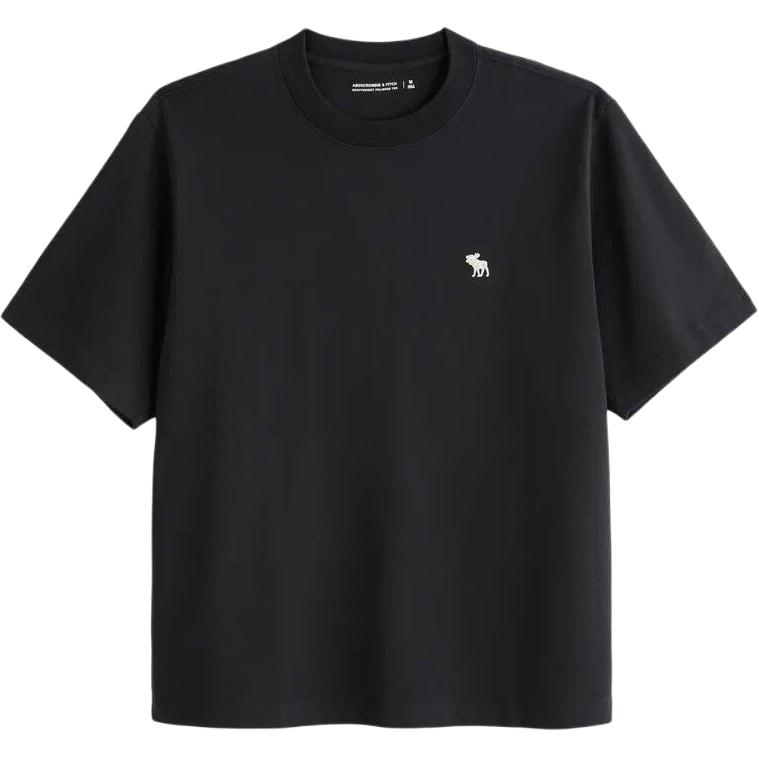 Abercrombie&Fitch T Shirts Men's Black Crew Neck Moderate