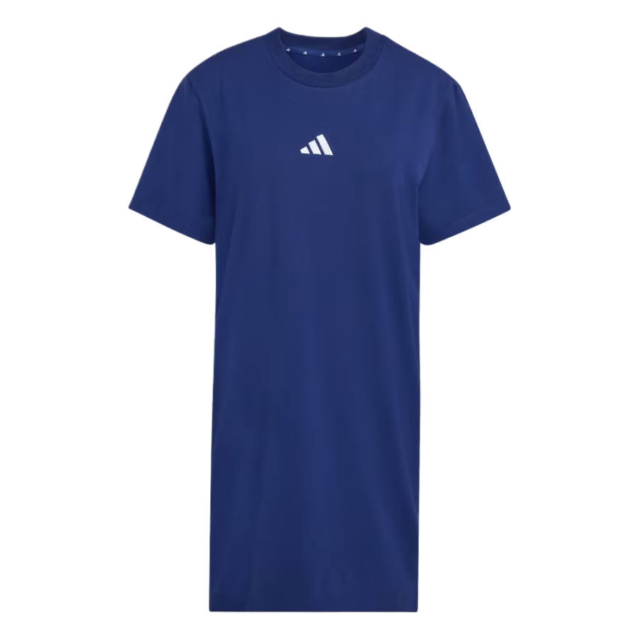 Adidas Adidas Short Sleeved Dresses Women's Dark Blue/White Crew Neck Moderate Midi Skirt