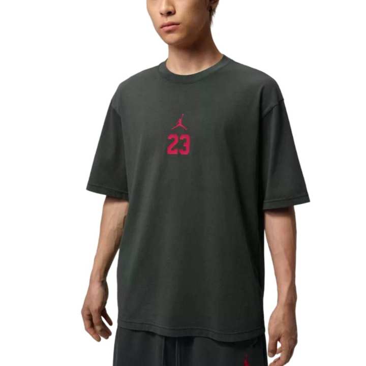 Jordan Jordan T Shirts Men's Dark Green/Red Crew Neck