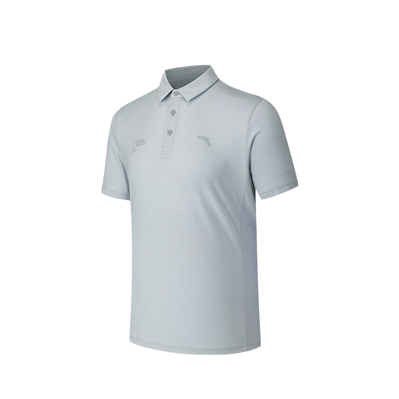 ANTA Polo Shirts Men's Frost Tower Gray Polo Collar Moderate Straight Fit