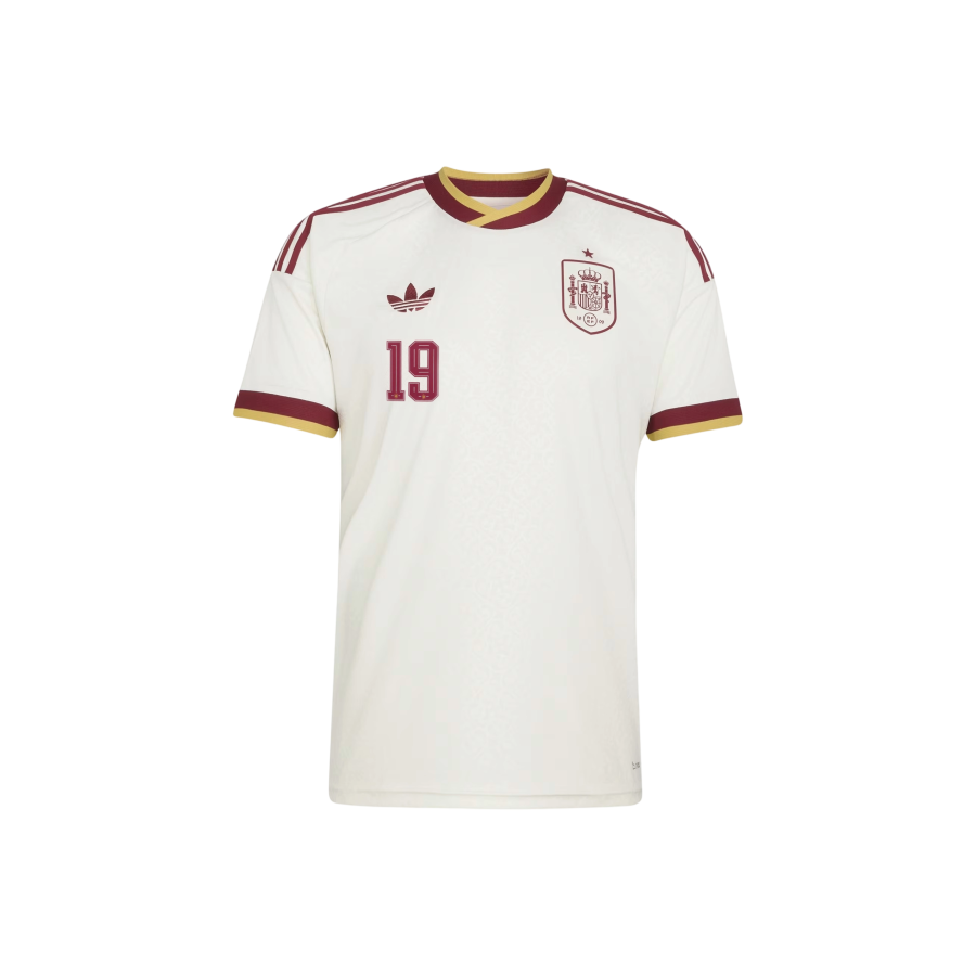 Adidas Originals Soccer Jerseys Men's Ecru Size 19 Aimar Print V Neck Moderate