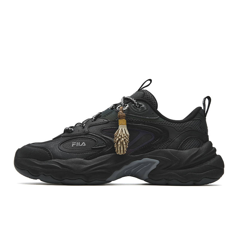 FILA PIGNA Chunky Sneakers Men's Low Top Black/Shadow Black Gray