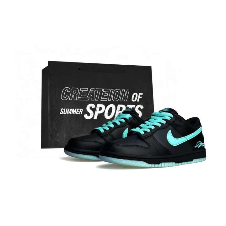 Nike Nike Dunk Skateboard Shoes Women's Low Top Black/Emperor Blue
