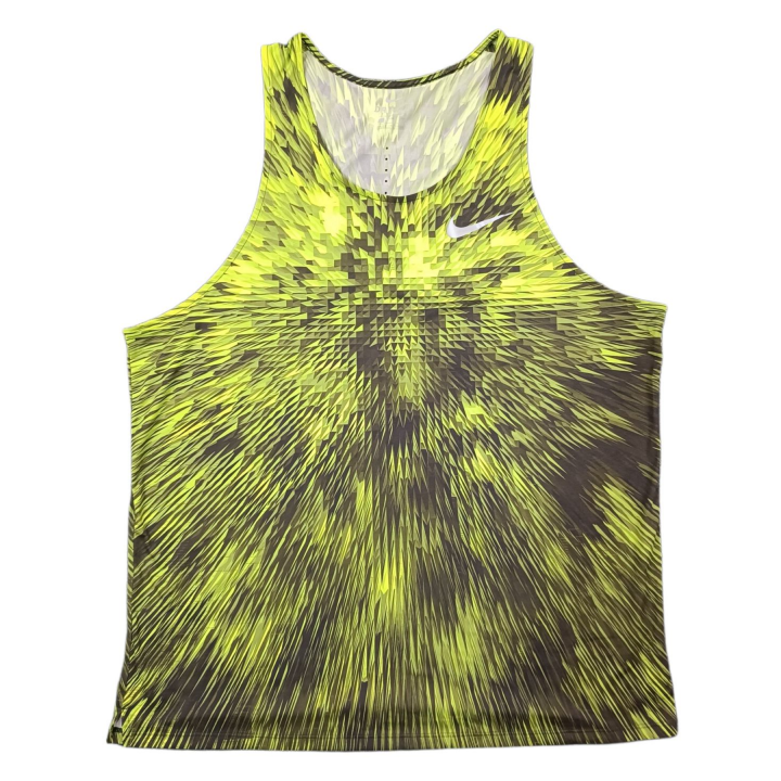 Nike Nike Running Tank Tops Men's Neon Yellow Crew Neck