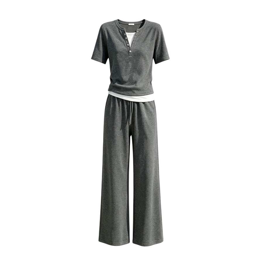 Sugarfunk Sugarfunk Casual Suits Women's Dark Gray Henry Collar Thin